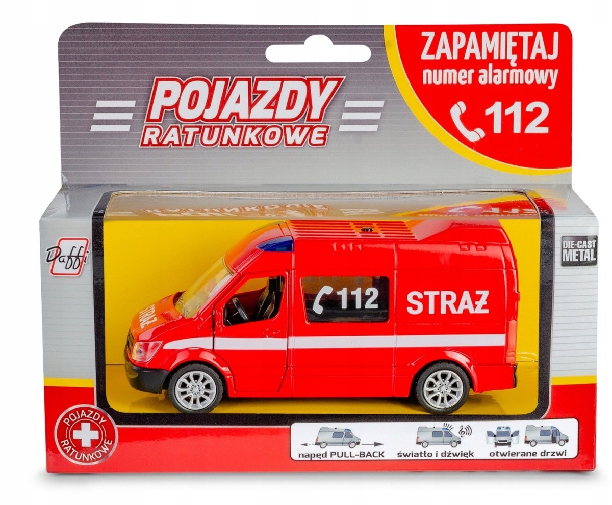 Brandweer Reddingsvoertuig - Pull-back met Licht & Geluid