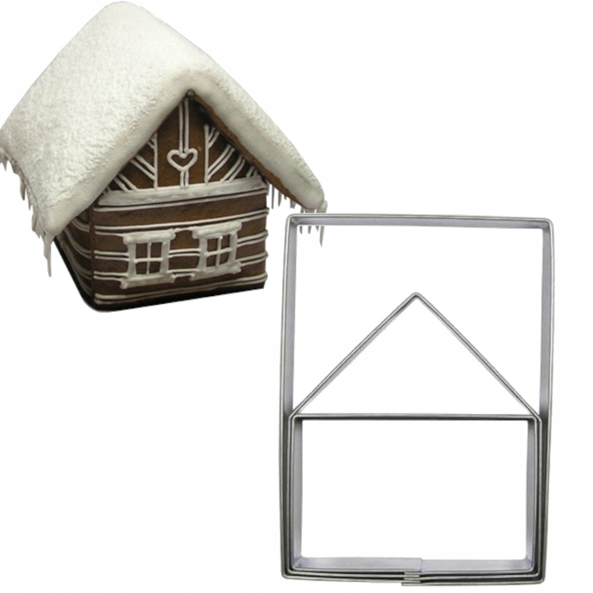 3D Koekjesvorm Huisje - Roestvrij Staal, 9cm