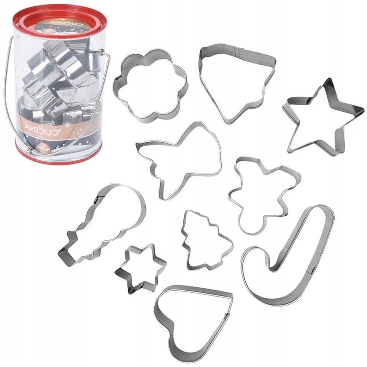 Kerstkoekjesvormpjes Metaal - Set van 10 stuks