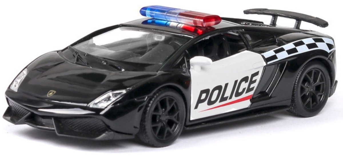 Metalen Politieauto Speelgoed - Lamborghini Stijl, Trek-Achteruit