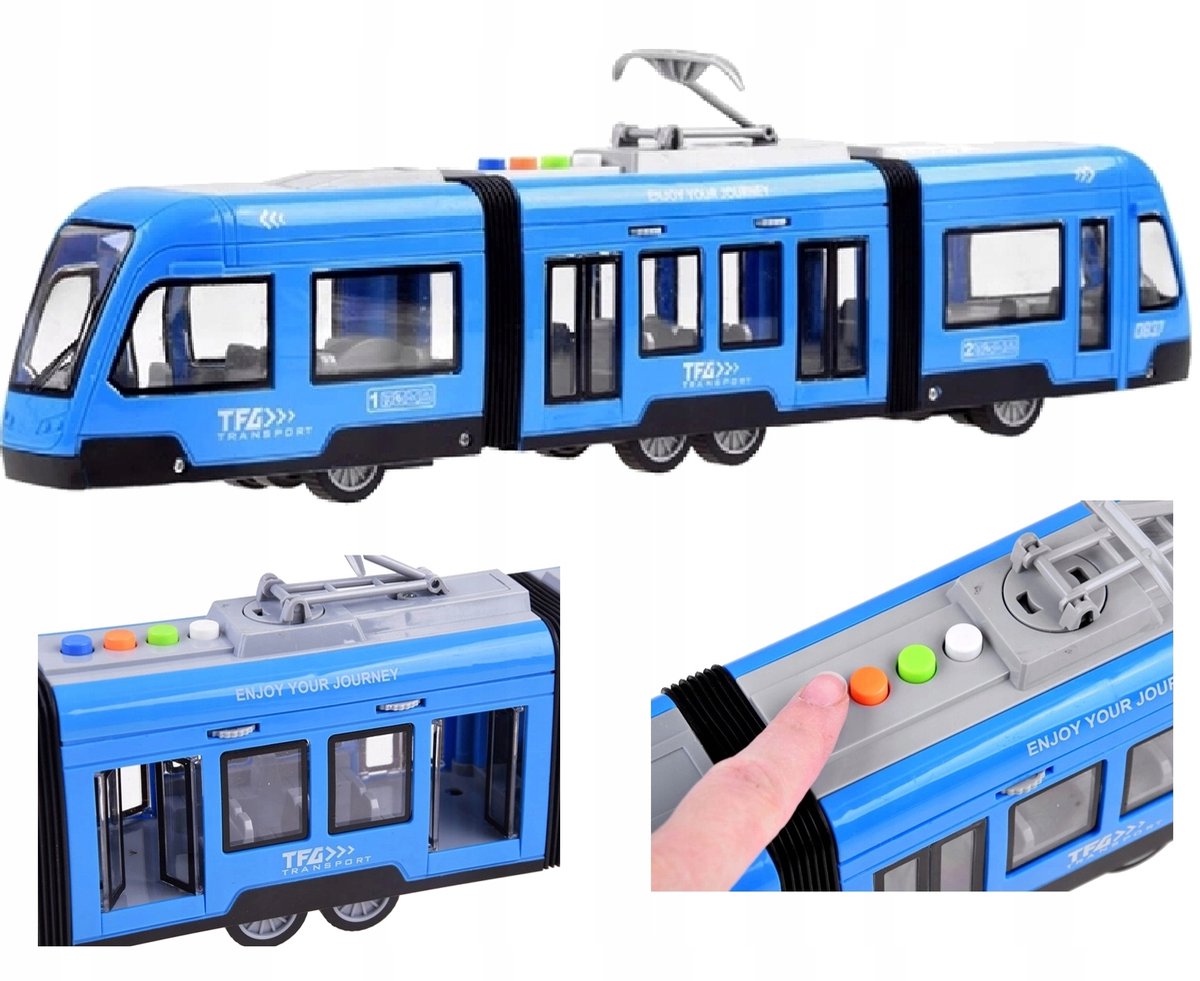 Tram met Licht, Geluid en Openende Deuren - Frictie Aandrijving