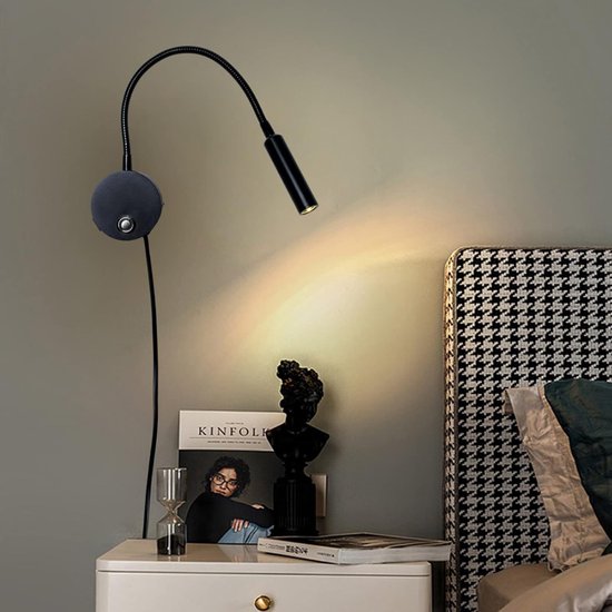 DailySupplies® Bedlampjes Hoofdbord - Leeslampjes - Bedlamp Slaapkamer Volwassenen - Zwart van DailySupplies® — afbeelding 2