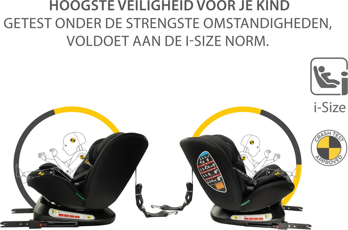 Liefjes & Co Growsafe Autostoel – i-Size 4-in-1 – 360° Draaibaar – ISOFIX & Top Tether – Groep 0/1/2/3 (40–150 cm) thumbnail 2