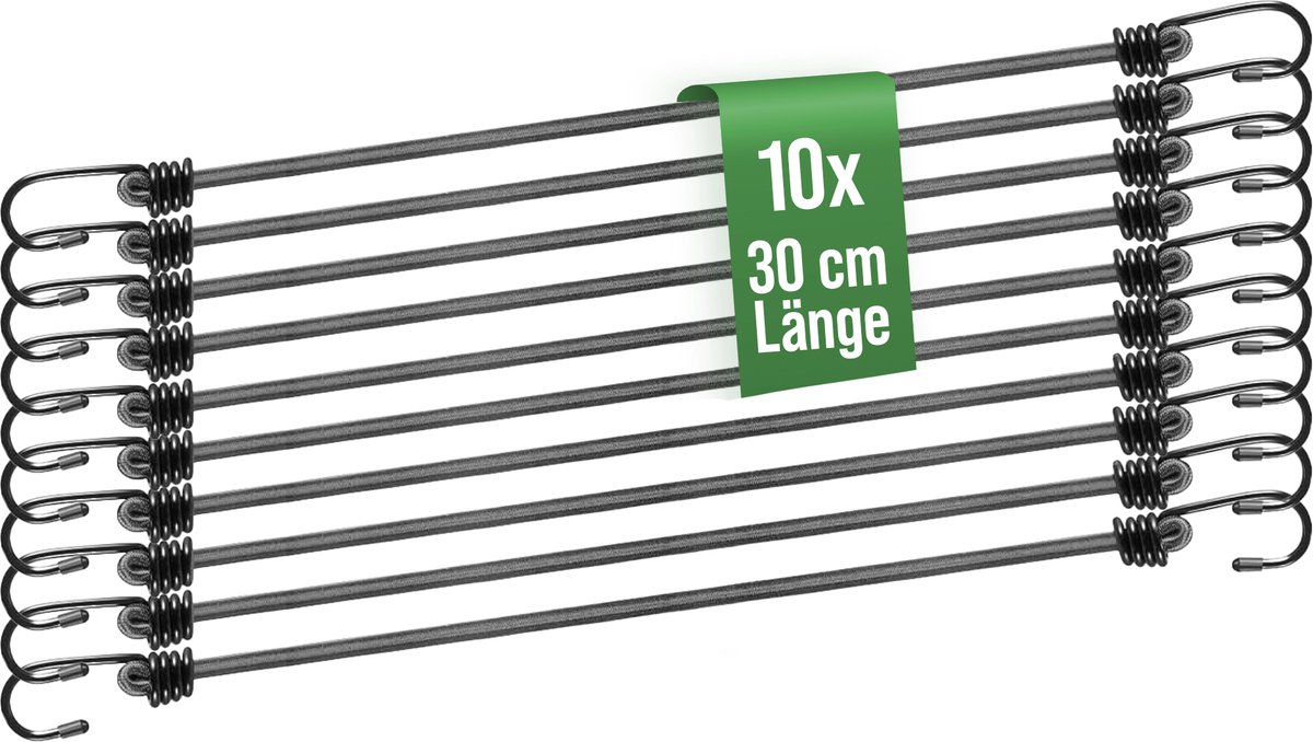 Mehr Garten spanelastieken met haken, Ø 8 mm, universele expander belastbaar tot 30 kg, weerbestendige bagagebinders, elastische spanners