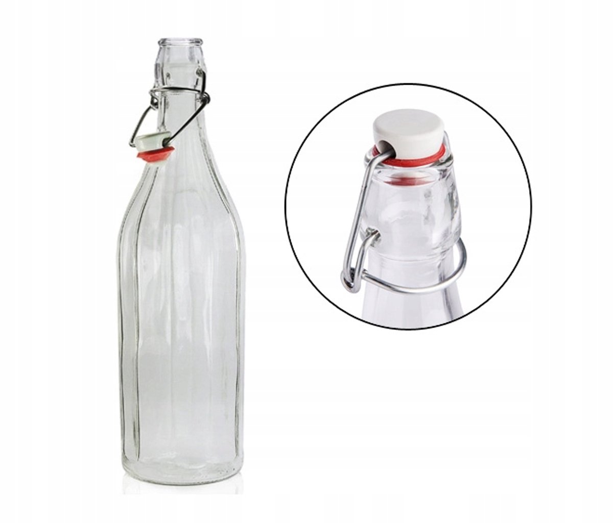 Glazen Fles 1L met Beugel - Decoratief & Functioneel