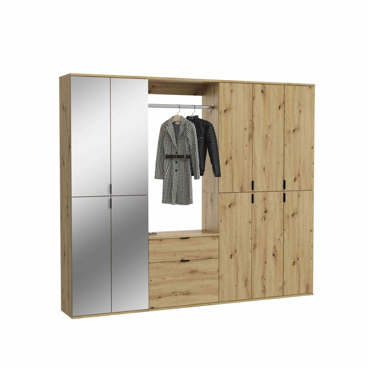 Furnilux Garderobecombinatie Projektx4-delig X07G2S18 - 213cm x 193cm x 34cm Artisan Oak Replica