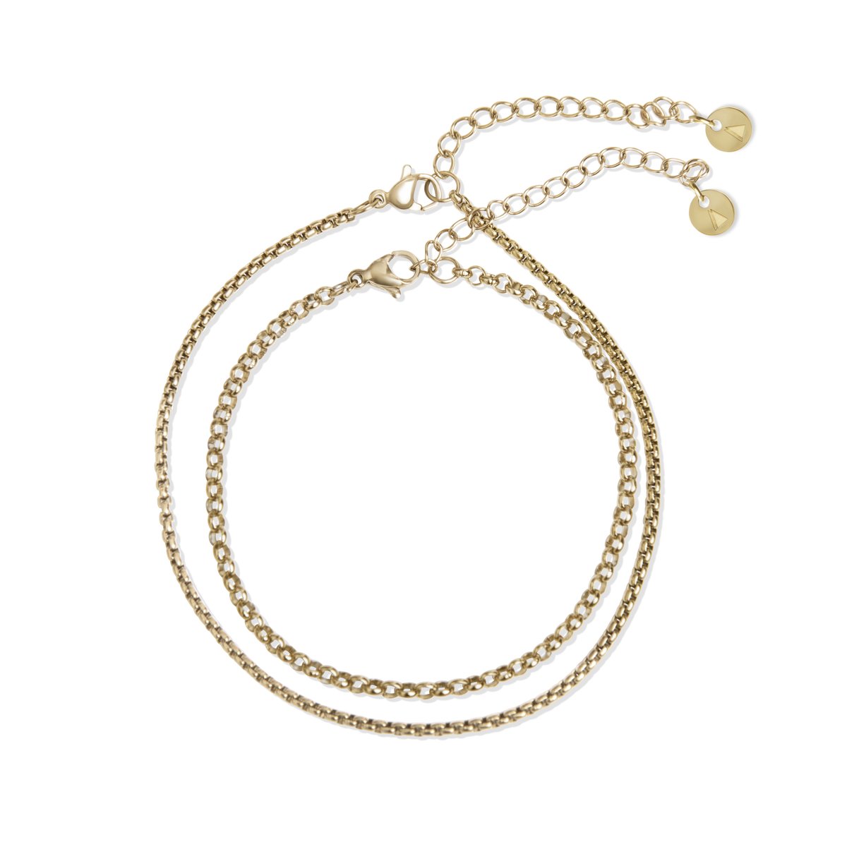 Amberz Dubbele armband met schakels – goud kleurig armband dames – Oros oro