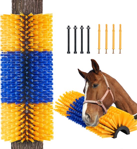 VEVOR 1 Stuck Krabborstel - met 2 Schroeven - voor Paarden & Varkens en Vee - 51 x 19 x 10 cm VEVOR 1 Stuck Krabborstel - met 2 Schroeven - voor Paarden & Varkens en Vee - 51 x 19 x 10 cm