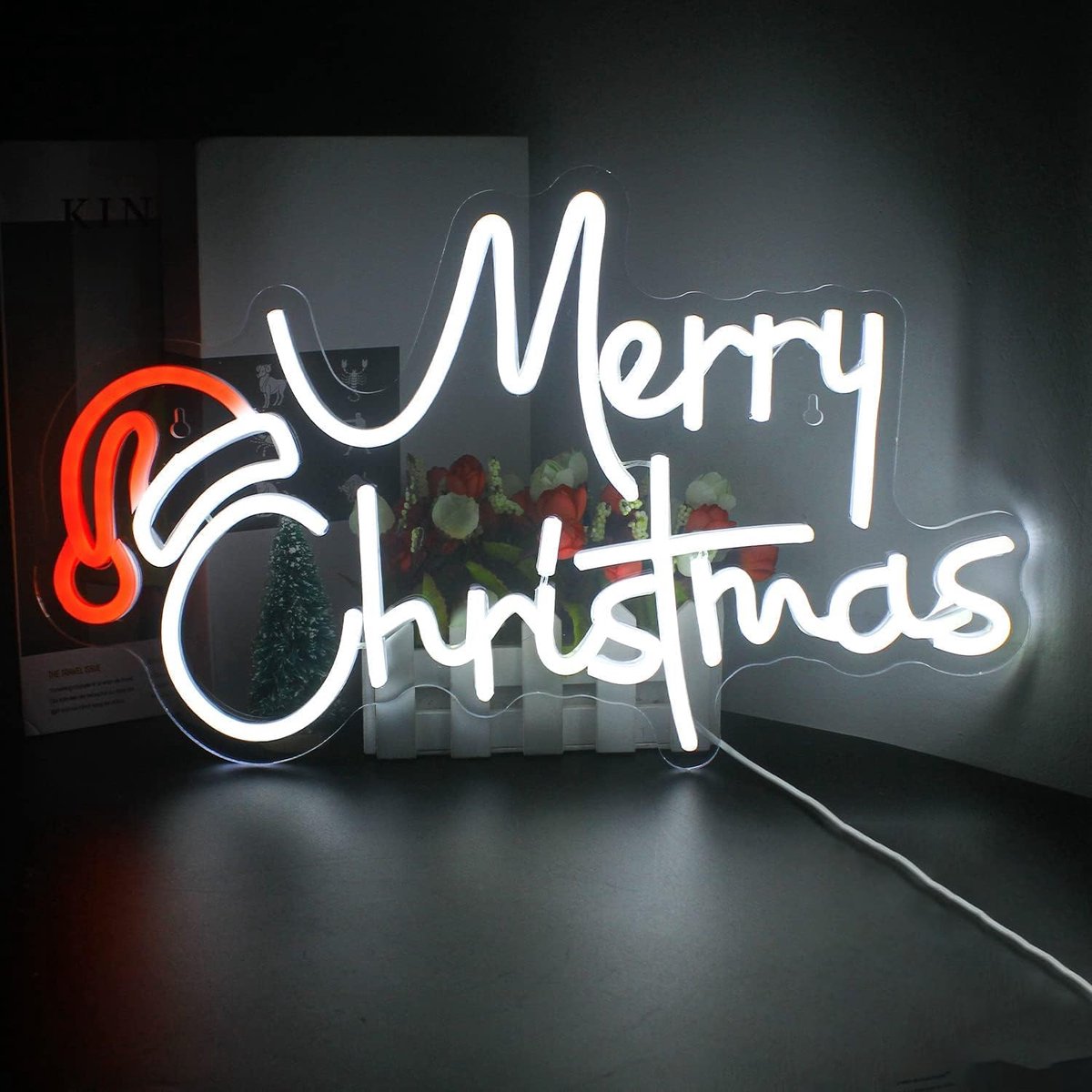 Vrolijk Kerstmis Acryl Neon Sign Wandkunst Geschikt voor Kerstfeest Kinderkamer Bar Winkel Kerstdecoratie Cadeau