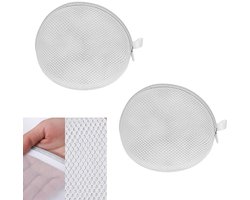 2-stuks Bh-waszak - Bh-tas voor wasmachine - Herbruikbare Bh-waszak - Netwaszak - Handige washulp - 15*17cm - Glad ritsontwerp - Behoudt de vorm van de Bh - Geschikt voor Bh's, delicate kleding, sokken, babykleding - Wit