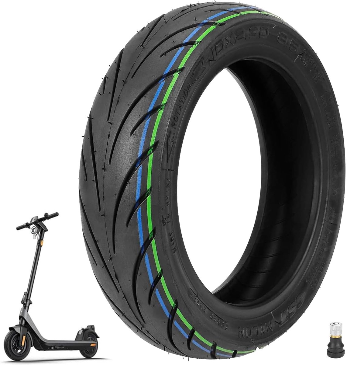 10-inch tubeless Geschikt voor-/achterband Geschikt voor NIU KQi2/KQi2 Pro elektrische scooter (1 stuk)