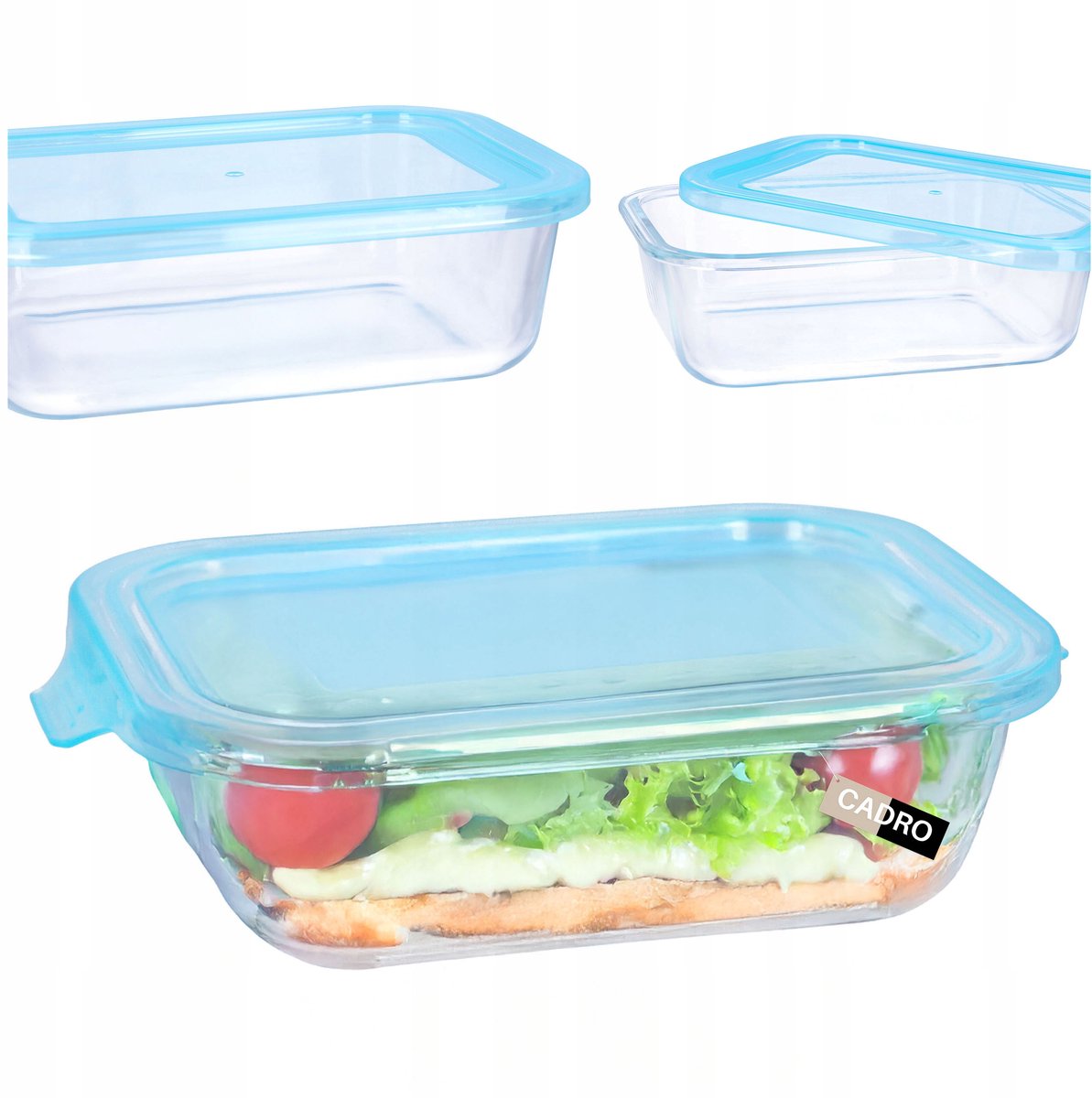 Glazen voedselcontainer met deksel 1040 ml, ovenbestendig, lunchbox