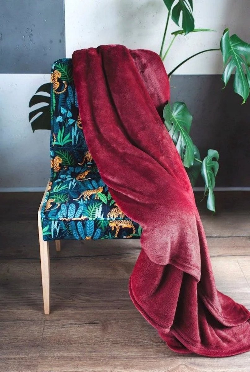 Zacht Pluche Plaid 130x170cm Mikrofiber Bordo - Warm & Comfortabel