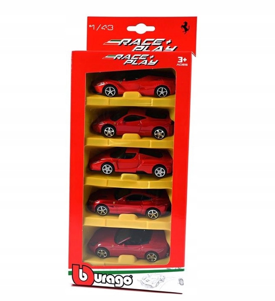 Bburago Ferrari Set 1:43 Metalen Auto's - 5 Stuks