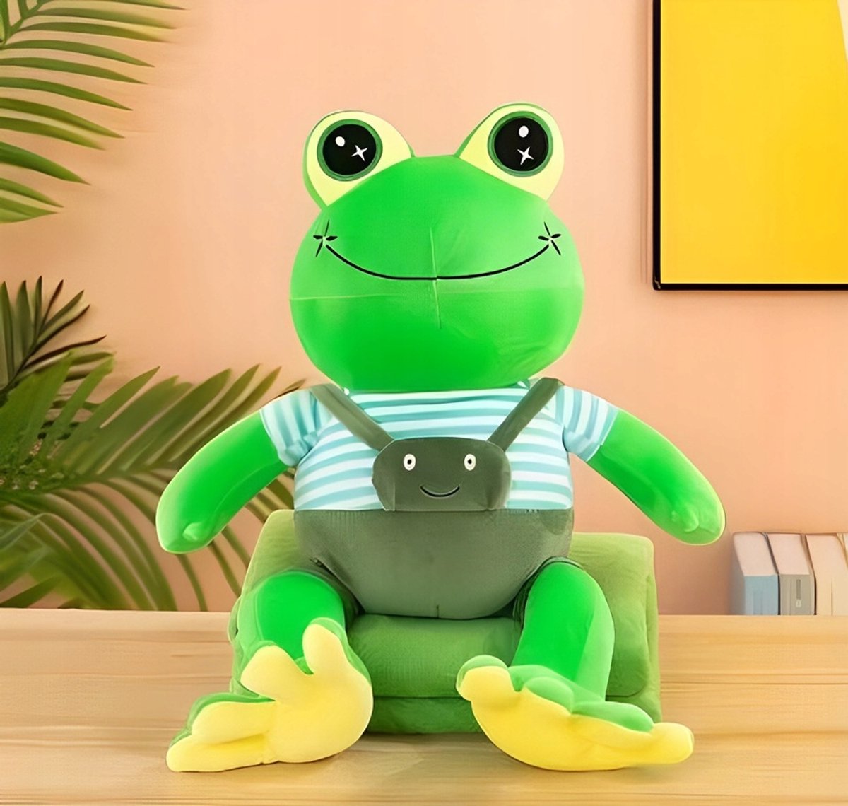 Zachte Kikker Knuffel met Dekentje 100x160cm - 3-in-1 Speelgoed