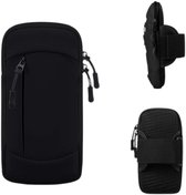 Telefoon Armband met Afneembare Schouderriem - 2 Ritsvakken, Zweetabsorberend Ademend Materiaal voor Hardlopen en Fietsen (19.5x10.5cm)