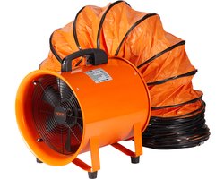 VEVOR Bouwventilator 900 W AC-motor Bouwventilator 2850 rpm Bouwventilator Blower 5175 CFM (8792 m³/h) Axiaalventilator 5 m Slang Axiaalventilator 79 dB Geluidsniveau Industriële Ventilator IP44