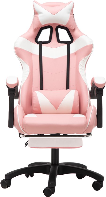 Gotatee Ergonomische Gamestoel Met Lendensteun Wit-Roze - Gotagee - €69,98