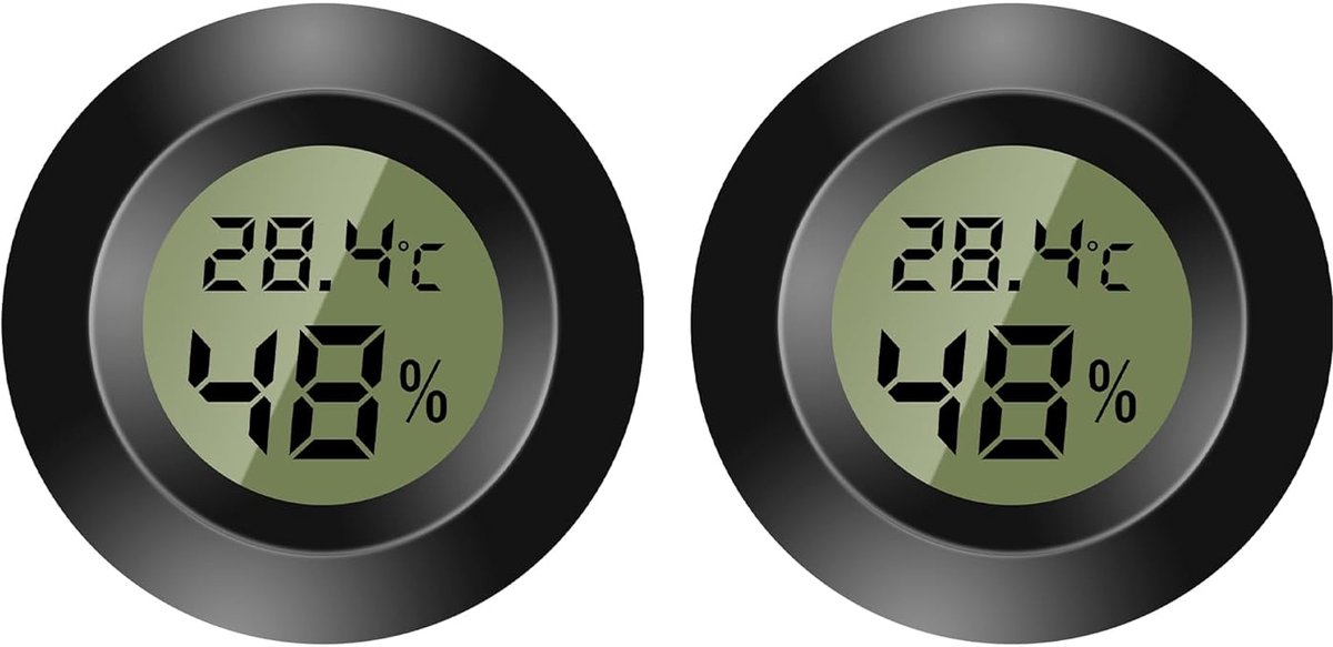 2-pack mini digitale thermometer hygrometer LCD-scherm binnen- en buitenvochtigheidsmeter
