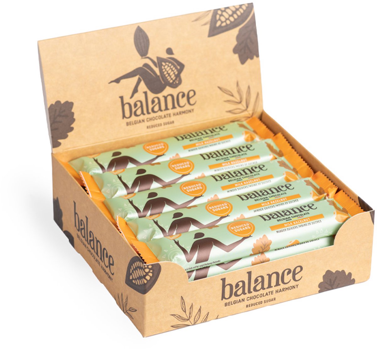 Balance | Chocolade Reep | Melk Hazelnoot | 20 Stuks | 20 x 35g