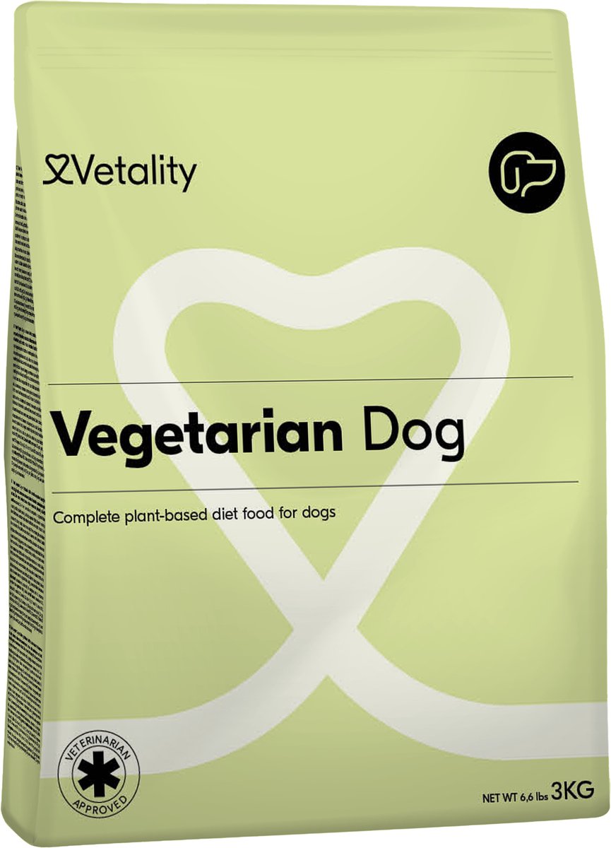 Vetality Vegetarisch Hondenvoer - 3 kg - Hypoallergeen Hondenvoer - Licht verteerbaar - Beperkt Eiwit