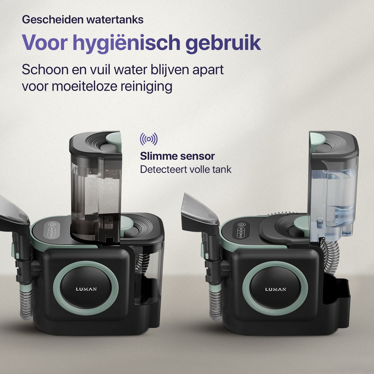 LUMAN 10 in 1 Tapijtreiniger PRO 1800W - 100°C Stoomfunctie en Zelfreinigend - Vlekkenreiniger - Stoomreiniger - Zetelreiniger - Reiniger voor bank, vloer, auto en tapijt - 7 Meter Snoer thumbnail 7