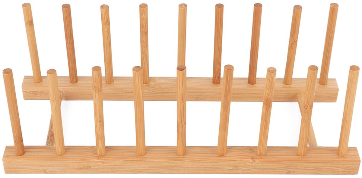 Bamboe Afwasrek Organiser - 13.6x5.1x4.7in - Eco-vriendelijk en Natuurlijke Afwerking