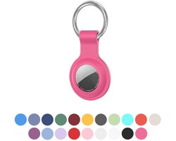 JUALL Sleutelhanger Geschikt voor Apple AirTag (2) - Beschermende Siliconen Houder & Hoesje - Roze