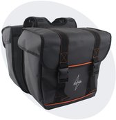 Voltano Dubbele Fietstas Premium Afgeschuind - Zwart - 44 Liter - 100% Waterdicht - Fietstassen Electrische Fietsen