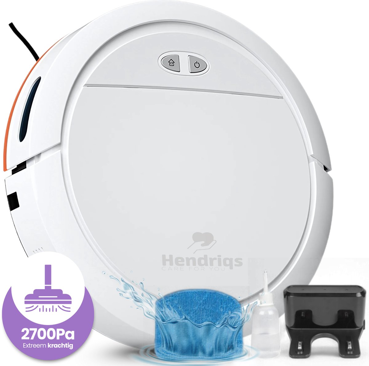Hendriqs® Robotstofzuiger met Dweilfunctie Wit 43W