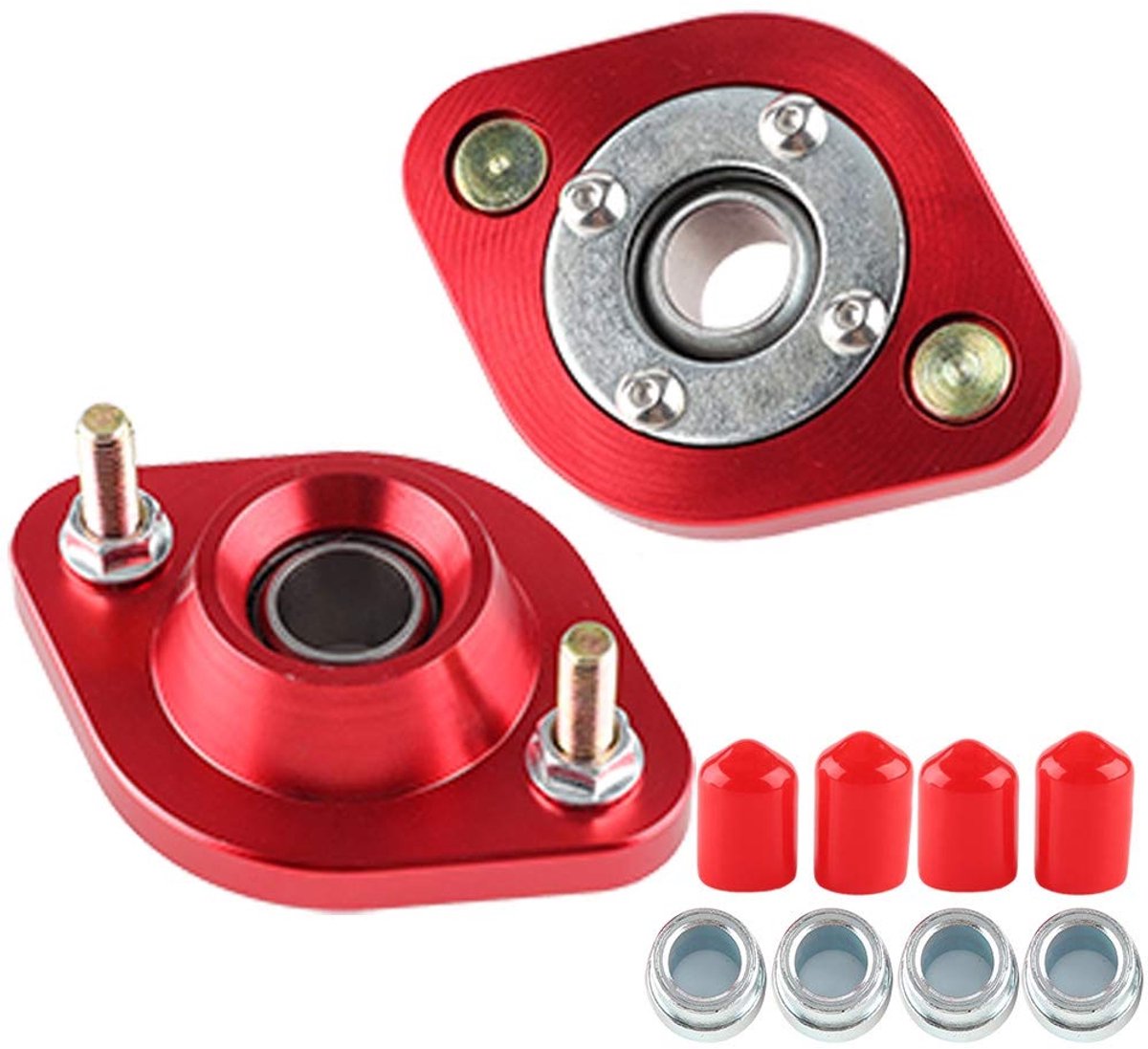 Camber Plates Set - Achterste Boven Camberplaten - Geschikt voor E30 E36 E46 - Rood