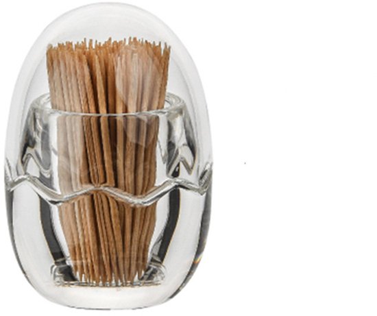 ICEBLUEOR acryl tandenstoker houder kristal tandenstoker dispenser emmer plastic tandenstoker doos ei vorm tandenstoker case zak restaurant keuken gadgets bureau opbergdoos (zonder tandenstoker