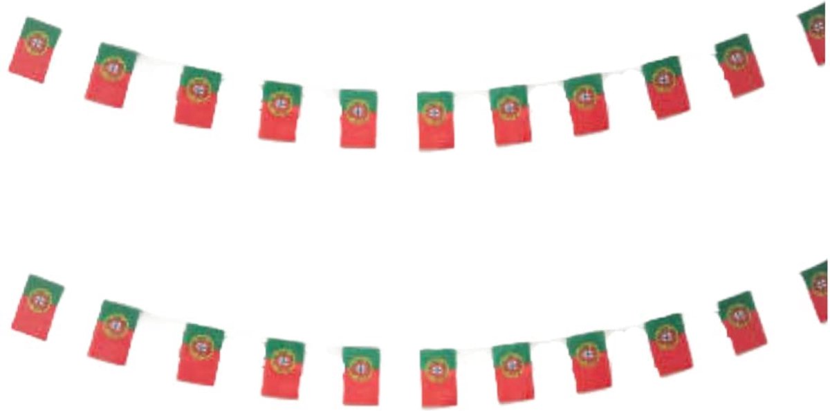 Portugal vlaggenlijn - decoratie voor evenementen - 11,4 m - waterdicht materiaal