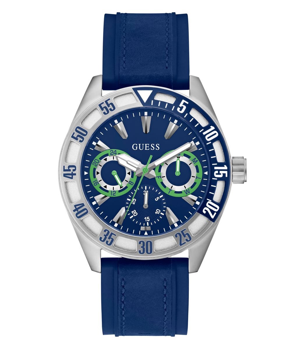 Guess Letterman GW0903G1 Horloge - Siliconen - Blauw - Ø 44 mm