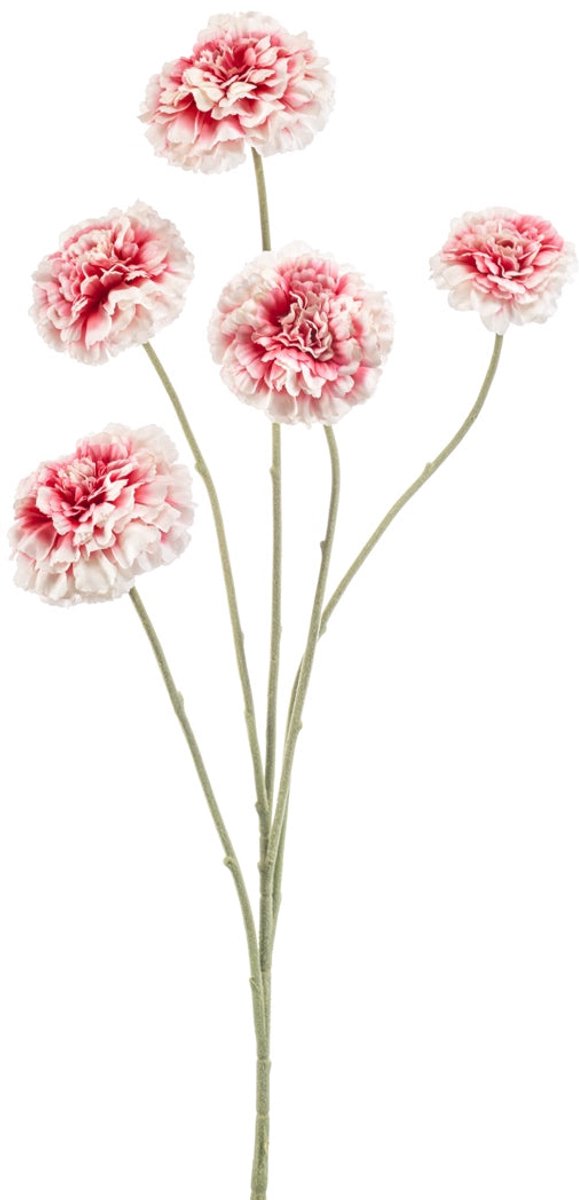 Emerald Kunstbloem Zinnia 90cm Créme/roze - Kunstplant voor binnen