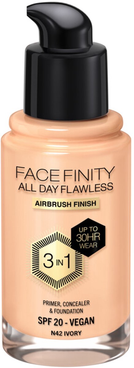 Max Factor Facefinity All Day Flawless Foundation N42 Ivory - 2 x 34 ml - Voordeelverpakking