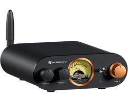 Fosi Audio MC101 – Bluetooth Stereo Versterker met VU-meter – 2×100W – RCA – Bas & Treble regeling – Aluminium