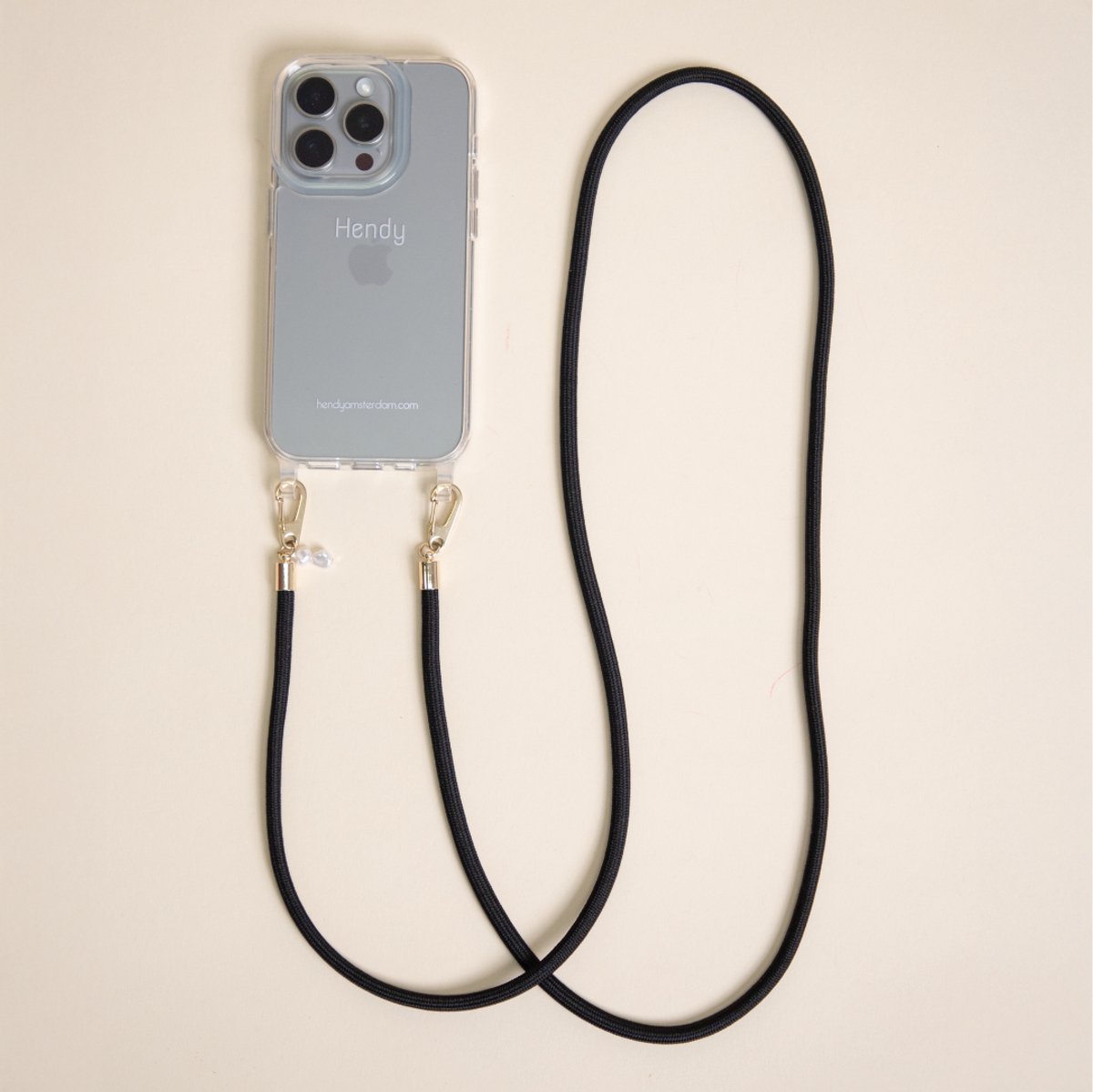 Hendy telefoonhoesje met koord - Dark Flex Telefoonketting - iPhone 13 Pro