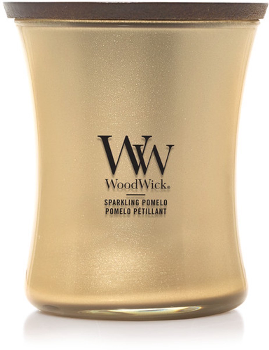 WoodWick Precious Metals - Sparkling Pomelo - Medium Geurkaars - Goud