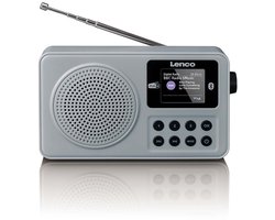 Lenco Radio met oplaadbare Batterij - Draagbare DAB+/FM Radio met Bluetooth - Noodpakket - PDR-034GY - Grijs
