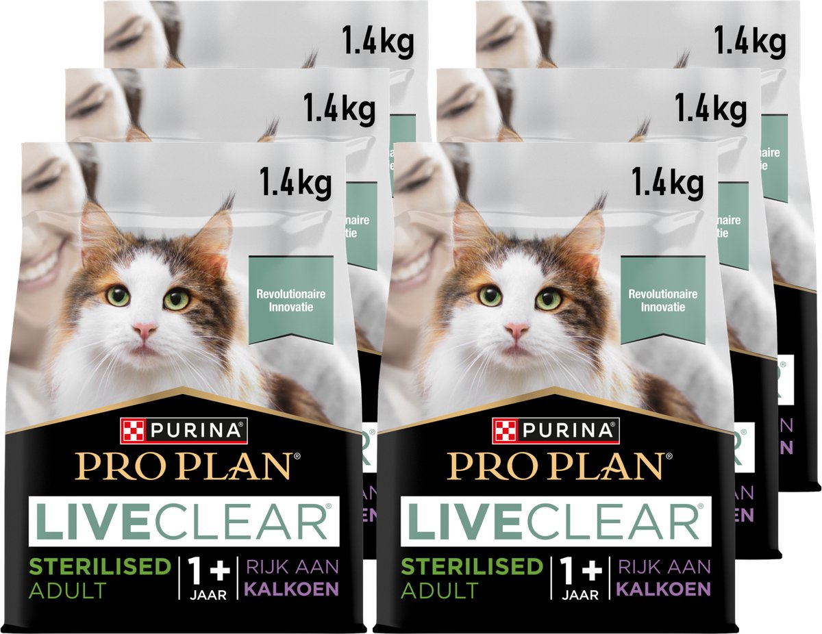 Pro Plan Pro Plan Cat Liveclear Sterilised Adult Kalkoen - Kattenvoer - 6 x 1.4 kg