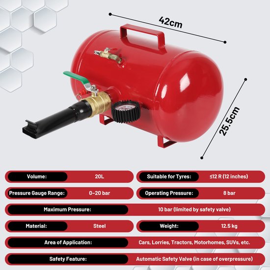 Silent Compressor ,20L Luchtcompressor 10Bar ,Luchtpomp met Tankcapaciteit, Geschikt voor Luchtgereedschap — afbeelding 3