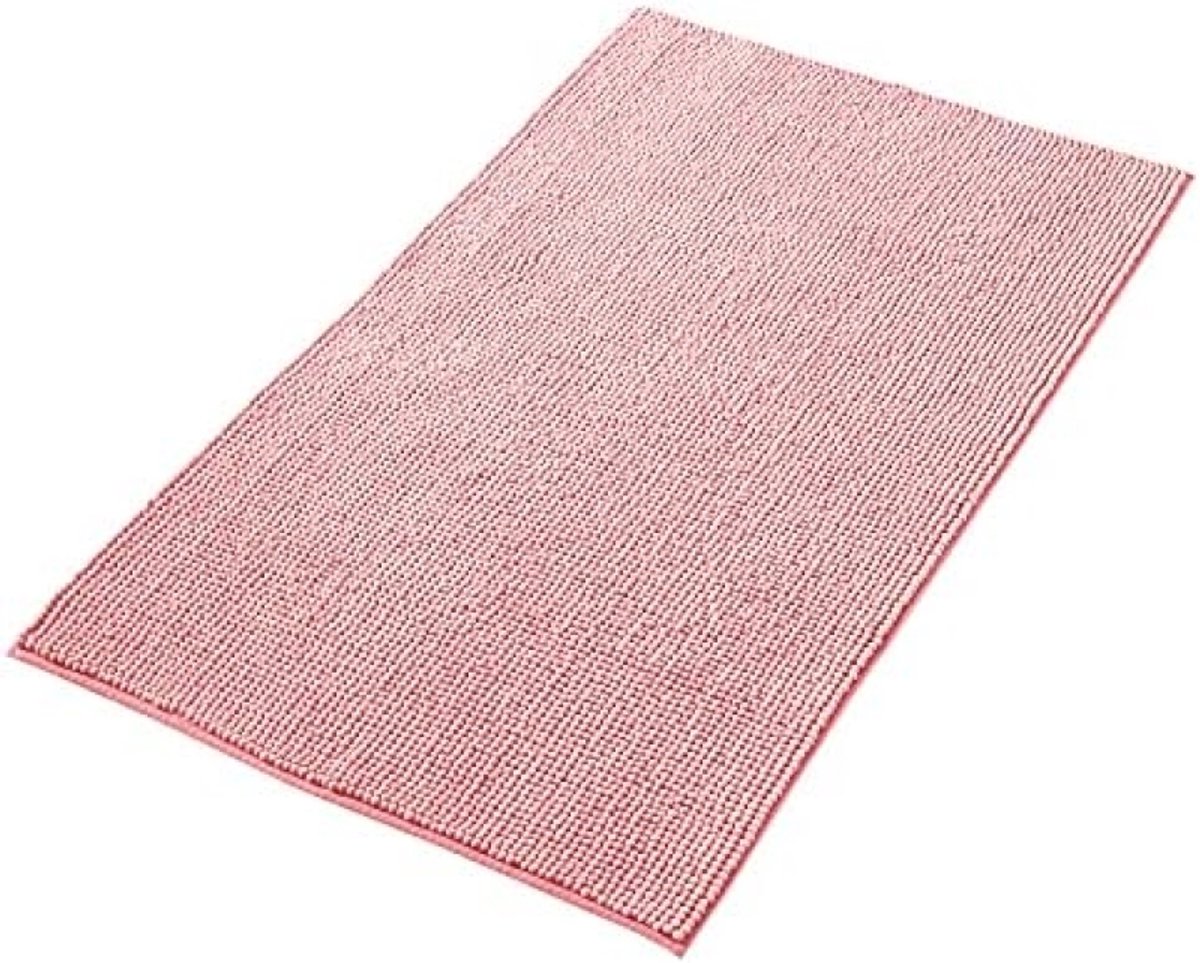 Zachte Chenille Badmat Anti-Slip | Super Absorberende en Wasbare Douchemat | Roze Badkamer Mat voor Douche, Bad en WC | 70x120 cm | Machinewasbaar