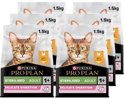 Pro Plan Adult Sterilised Delicate Digest - Kattenvoer Droogvoer - Kip - 6 x 1.5 kg