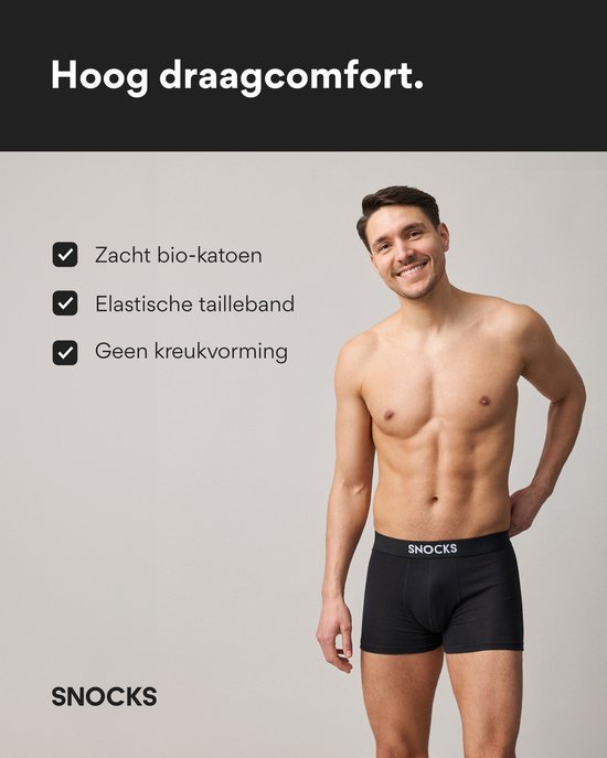 SNOCKS Boxershorts Heren, 6-pack Onderbroeken, Biologisch Katoen, Comfortabel, Naadloos & Zonder Kriebelend Label