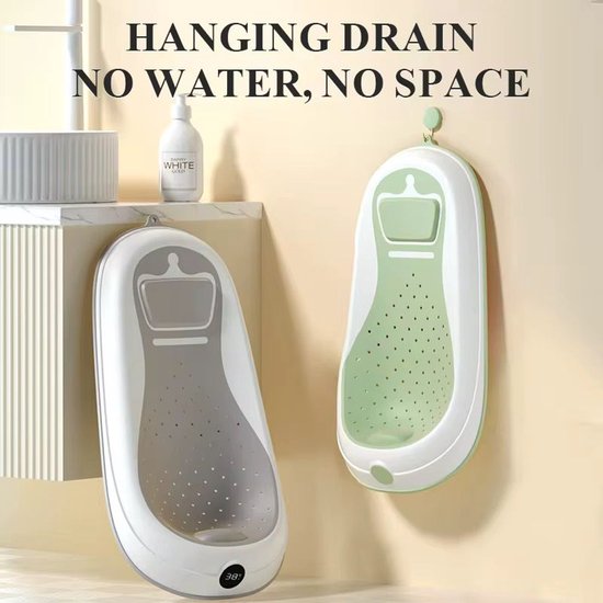 Basoo Baby Bath Seat – Comfortabele Badzit met Rugleuning & Temperatuur Display – Veilig & Compact – Groen