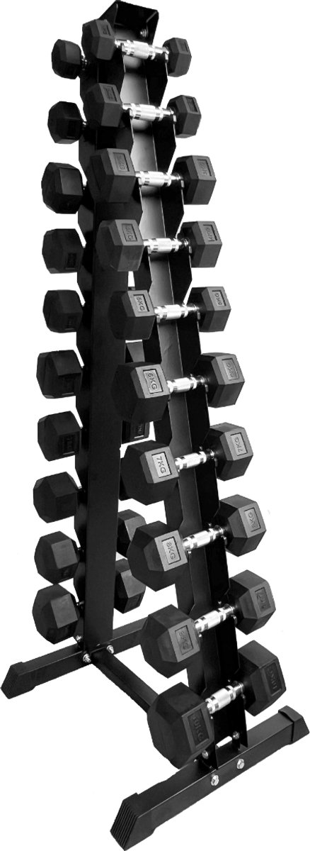 Dumbbelltoren met hexagon dumbbells 1-10KG