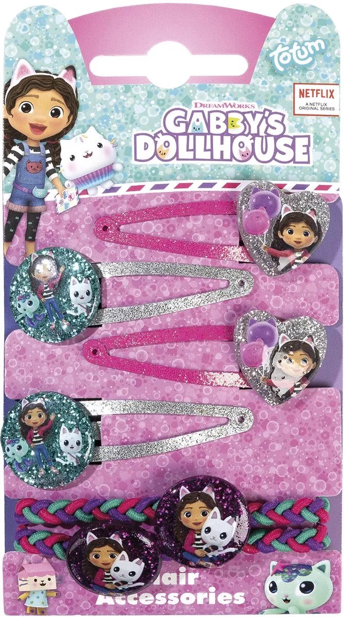 Gabby’s Dollhouse haaraccessoires voor kinderen – Set met kleurrijke haarclipjes en speldjes – Schattige haarversiering voor meisjes – Met Gabby en haar vriendjes – Ideaal voor verkleden, school of feestje – Vanaf 3 jaar – Speels en stijlvol