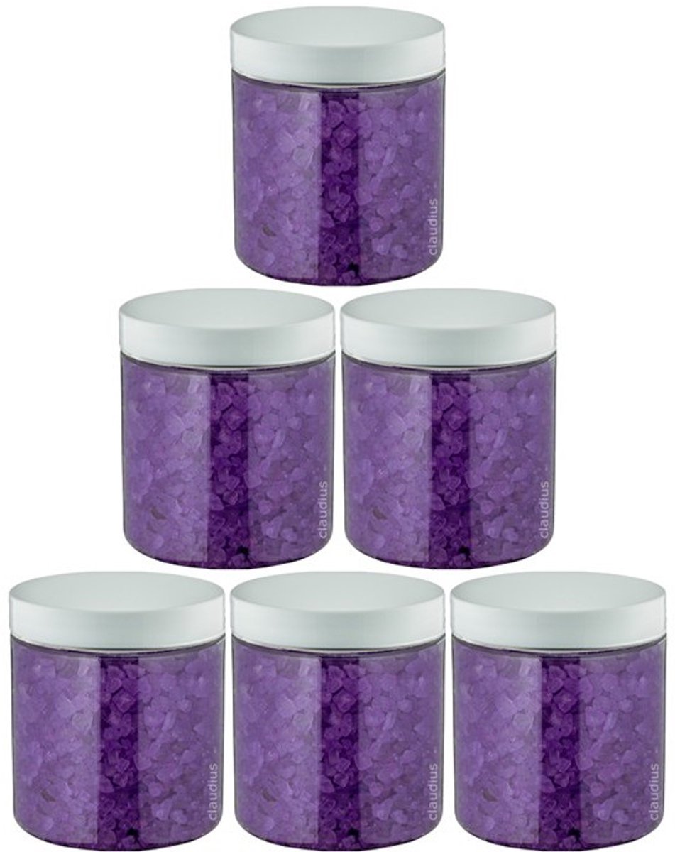 Claudius Badzout Lavendel - 300 gram - Pot met witte deksel - set van 6 stuks