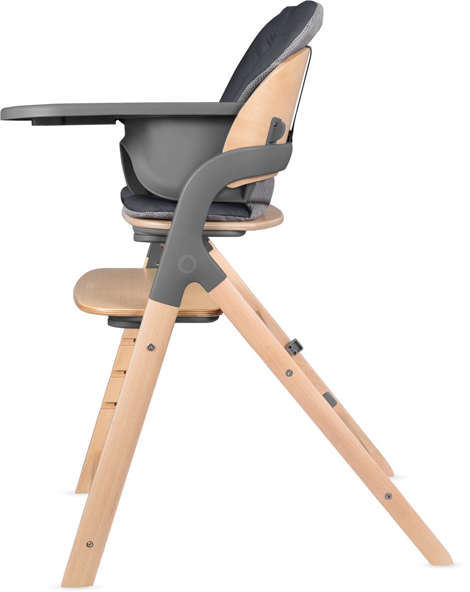 Lionelo Megan – Houten Kinderstoel / Eetstoel Baby – Meegroeistoel 3in1: van 6 mnd tot 110 kg – Verstelbare: Zitting Voetsteun & Tafel – 5-puntsgordel – Dienblad met siliconen inzet – Wasbaar Kussen – Antislipvoetjes – Baby Stoel – foto 8